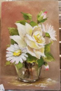 Voir le détail de cette oeuvre: Petit bouquet de fleurs blanches